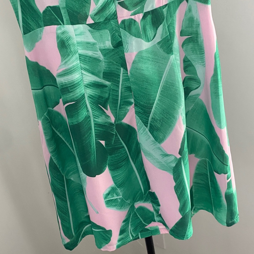 Buddy Love Green and Pink Leaf Print Dress - Picture 7 of 8